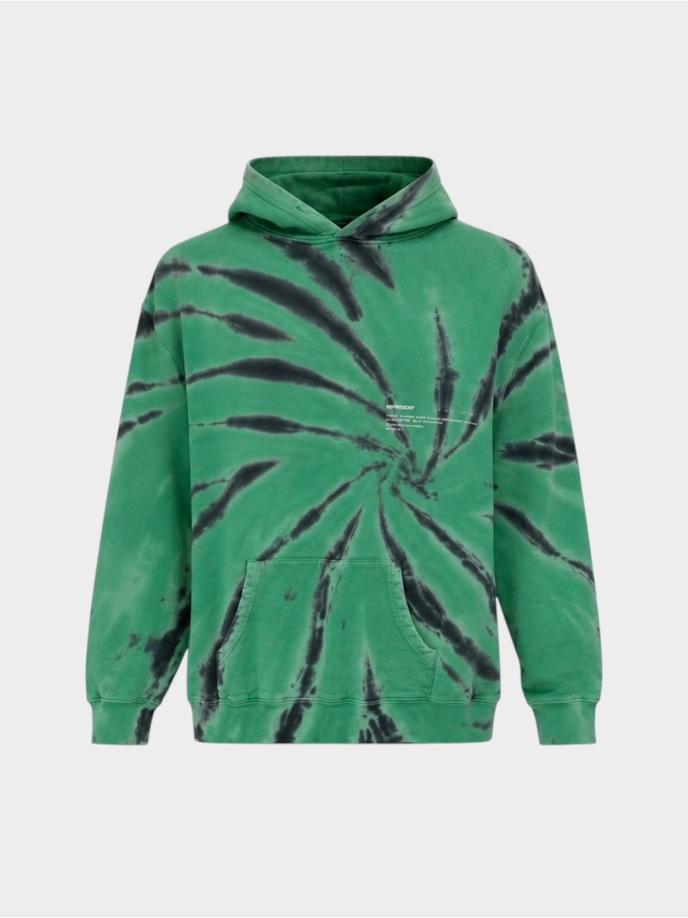 REPRESENT | XTC Unisex Tie Dye Hoodie in Watermelon Green, Size XS